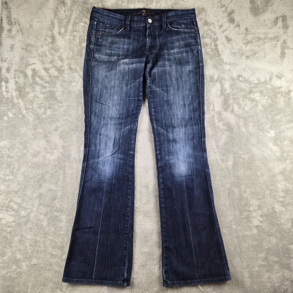 7 For All Mankind A Pocket Jeans Womens Fits 32x33 Blue Bootcut Flare USA Y2K
